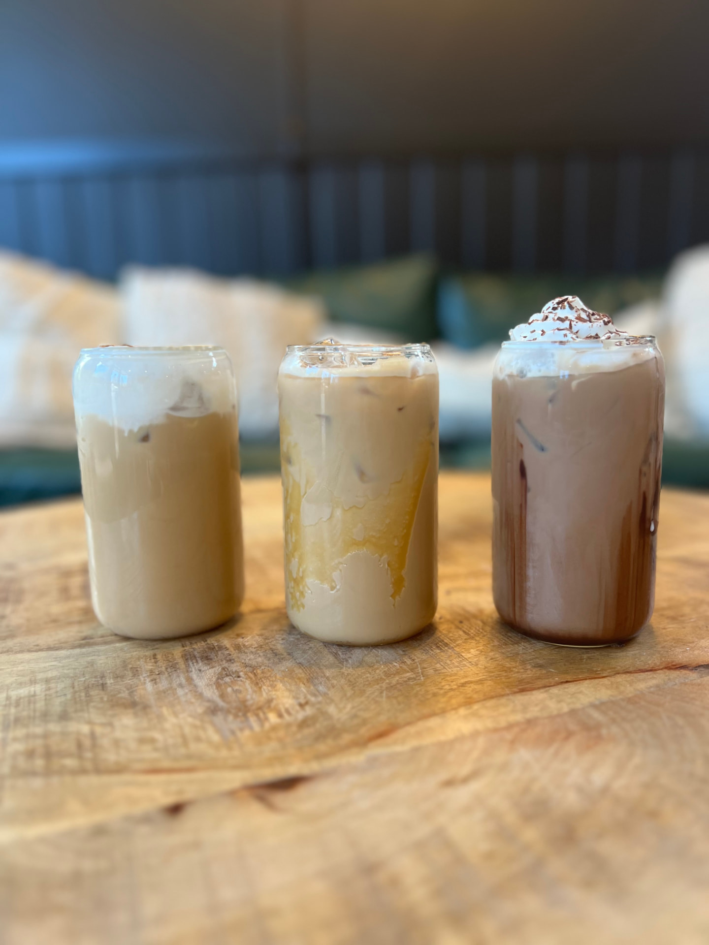 Coffee drinks from Nurture Coffee + Eats