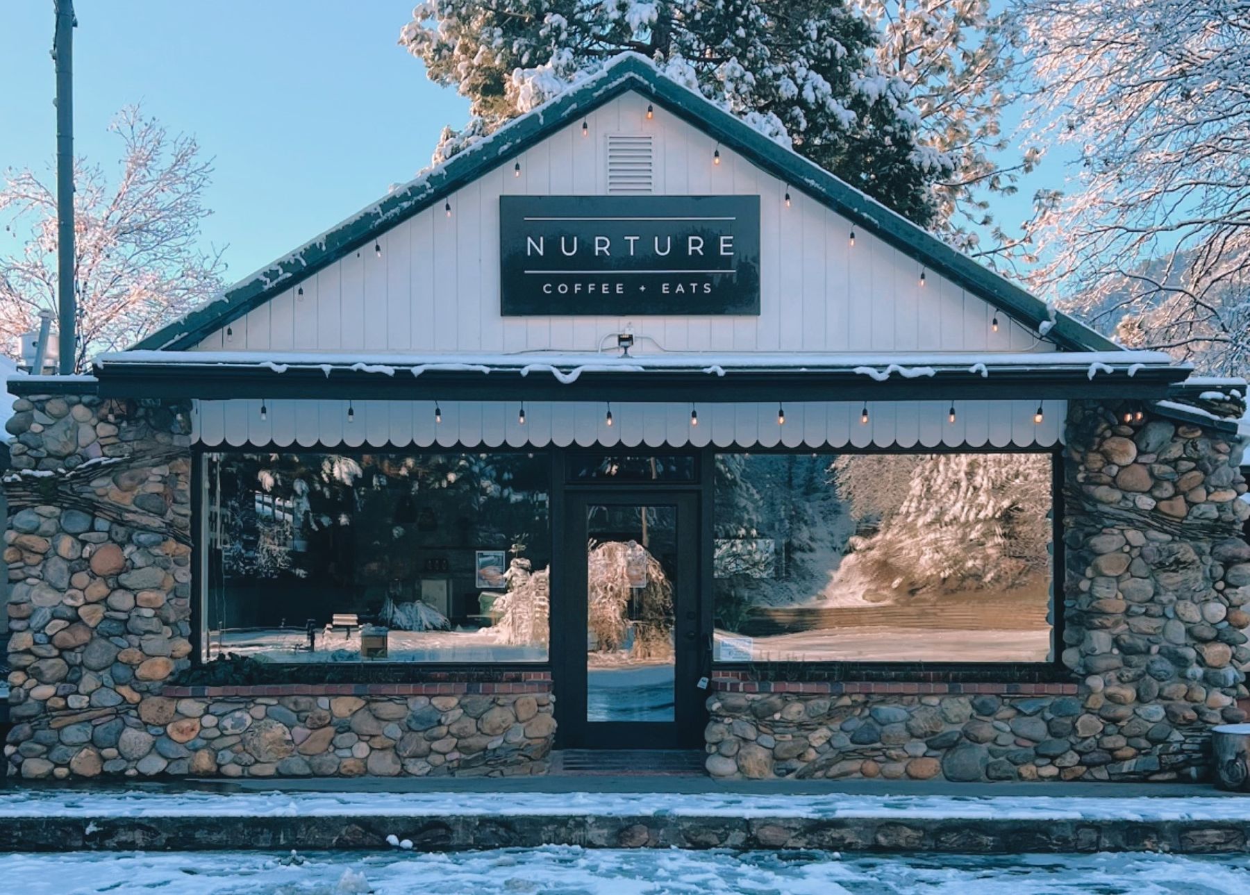Nurture storefront after snowfall